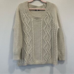 BDG Knit Cream Sweater Women’s XS Longsleeve Cable Winter Cozy Urban Outfitters